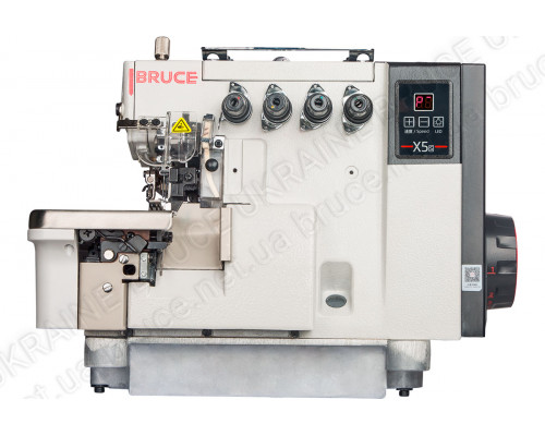 BRUCE BRC X5S-4-MO3/333 промышленный высокоскоростной 4-ниточный оверлок с прямим сервоприводом и быстрой регулировкой зубчатой рейки по высоте