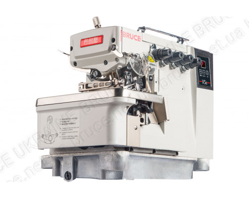 BRUCE BRC X5S-4-MO3/333 промышленный высокоскоростной 4-ниточный оверлок с прямим сервоприводом и быстрой регулировкой зубчатой рейки по высоте